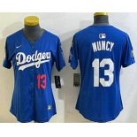 Women's Los Angeles Dodgers #13 Max Muncy Number Blue 2024 World Series With Fernando 34 Fashion Limited Stitched Jerseys