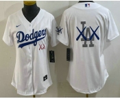 Women's Los Angeles Dodgers White Vapor Premier Limited Stitched Baseball Jersey Women's Los Angeles Dodgers White Vapor Premier Limited Stitched Baseball Jersey