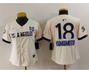 Youth Los Angeles Dodgers #18 Yoshinobu Yamamoto Cream 2024 City Connect Limited Jersey