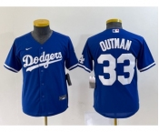Youth Los Angeles Dodgers #33 James Outman Blue Cool Base Stitched Jersey