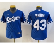 Youth Los Angeles Dodgers #43 Anthony Banda Royal Cool Base Stitched Baseball Jersey