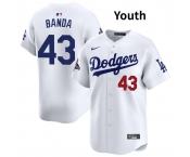 Youth Los Angeles Dodgers #43 Anthony banda White 2024 World Series Stitched Baseball Jersey