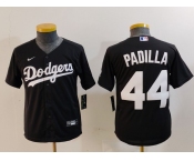 Youth Los Angeles Dodgers #44 Vicente Padilla Black Cool Base Stitched Jersey