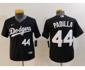 Youth Los Angeles Dodgers #44 Vicente Padilla Number Black Cool Base Stitched Jerseys