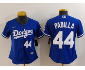 Youth Los Angeles Dodgers #44 Vicente Padilla Number Blue Cool Base Stitched Jerseys