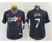 Youth Los Angeles Dodgers #7 Julio Urias Black Mexico Number 2020 World Series Cool Base Nike Jersey