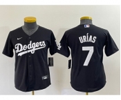 Youth Los Angeles Dodgers #7 Julio Urias Black Turn Back The Clock Stitched Cool Base Jersey