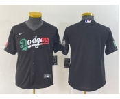 Youth Los Angeles Dodgers Blank Mexico Black Cool Base Stitched Baseball Jersey