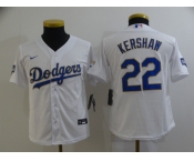 Youth Nike Los Angeles Dodgers #22 Clayton Kershaw White Champions Jersey