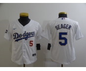 Youth Nike Los Angeles Dodgers #5 Corey Seager White Series Champions Authentic Jersey