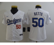 Youth Nike Los Angeles Dodgers #50 Mookie Betts White Series Champions Jersey