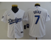 Youth Nike Los Angeles Dodgers #7 Julio Urias White Series Champions Jersey