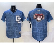 Men's Washington Nationals Team Big Logo Blue 2025 City Connect Limited Stitched Baseball Jersey