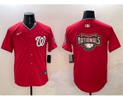 Men's Washington Nationals Team Big Logo Red Limited Stitched Baseball Jersey