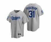 Los Angeles Dodgers #31 Joc Pederson Gray 2020 World Series Champions Replica Jersey