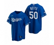 Los Angeles Dodgers #50 Mookie Betts Royal 2020 World Series Champions Replica Jersey
