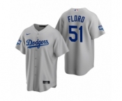 Los Angeles Dodgers #51 Dylan Floro Gray 2020 World Series Champions Replica Jersey