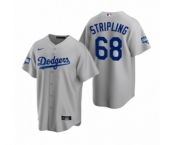 Los Angeles Dodgers #68 Ross Stripling Gray 2020 World Series Champions Replica Jersey