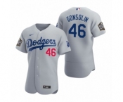 Men's Los Angeles Dodgers #46 Tony Gonsolin Nike Gray 2020 World Series Authentic Jerseys