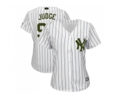 Women New York Yankees #99 Aaron Judge White Strip 2018 Memorial Day Cool Base Stitched MLB Jersey Women New York Yankees #99 Aaron Judge White Strip 2018 Memorial Day Cool Base Stitched MLB Jersey