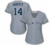 Women's Majestic New York Yankees #14 Brian Roberts Authentic Grey Road MLB Jersey