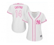 Women's Majestic New York Yankees #14 Starlin Castro Replica White Fashion Cool Base MLB Jersey Women's Majestic New York Yankees #14 Starlin Castro Replica White Fashion Cool Base MLB Jersey