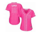 Women's Majestic New York Yankees #18 Johnny Damon Authentic Pink Fashion Cool Base MLB Jersey Women's Majestic New York Yankees #18 Johnny Damon Authentic Pink Fashion Cool Base MLB Jersey