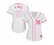 Women's Majestic New York Yankees #21 Paul O'Neill Replica White Fashion Cool Base MLB Jersey Women's Majestic New York Yankees #21 Paul O'Neill Replica White Fashion Cool Base MLB Jersey
