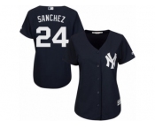 Women's Majestic New York Yankees #24 Gary Sanchez Authentic Navy Blue Alternate MLB Jersey Women's Majestic New York Yankees #24 Gary Sanchez Authentic Navy Blue Alternate MLB Jersey