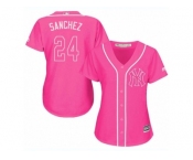 Women's Majestic New York Yankees #24 Gary Sanchez Replica Pink Fashion Cool Base MLB Jersey Women's Majestic New York Yankees #24 Gary Sanchez Replica Pink Fashion Cool Base MLB Jersey