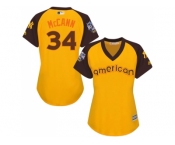 Women's Majestic New York Yankees #34 Brian McCann Authentic Yellow 2016 All-Star American League BP Cool BaseMLB Jersey Women's Majestic New York Yankees #34 Brian McCann Authentic Yellow 2016 All-Star American League BP Cool BaseMLB Jersey