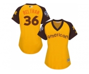Women's Majestic New York Yankees #36 Carlos Beltran Authentic Yellow 2016 All-Star American League BP Cool BaseMLB Jersey Women's Majestic New York Yankees #36 Carlos Beltran Authentic Yellow 2016 All-Star American League BP Cool BaseMLB Jersey