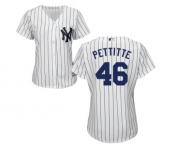 Women's Majestic New York Yankees #46 Andy Pettitte Authentic White Home MLB Jersey Women's Majestic New York Yankees #46 Andy Pettitte Authentic White Home MLB Jersey