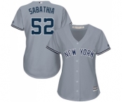 Women's Majestic New York Yankees #52 C.C. Sabathia Authentic Grey Road MLB Jersey Women's Majestic New York Yankees #52 C.C. Sabathia Authentic Grey Road MLB Jersey