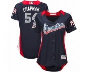 Women's Majestic New York Yankees #54 Aroldis Chapman Game Navy Blue American League 2018 MLB All-Star MLB Jersey Women's Majestic New York Yankees #54 Aroldis Chapman Game Navy Blue American League 2018 MLB All-Star MLB Jersey