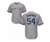 Women's Majestic New York Yankees #54 Aroldis Chapman Replica Grey Road MLB Jersey Women's Majestic New York Yankees #54 Aroldis Chapman Replica Grey Road MLB Jersey