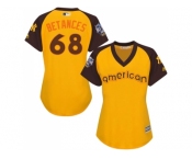 Women's Majestic New York Yankees #68 Dellin Betances Authentic Yellow 2016 All-Star American League BP Cool BaseMLB Jersey Women's Majestic New York Yankees #68 Dellin Betances Authentic Yellow 2016 All-Star American League BP Cool BaseMLB Jersey
