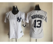 Women's New York Yankees #13 Alex Rodriguez Majestic White Cool Base Player Jersey Women's New York Yankees #13 Alex Rodriguez Majestic White Cool Base Player Jersey