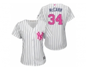Women's New York Yankees #34 Brian McCann White Home 2016 Mother's Day Cool Base Jersey Women's New York Yankees #34 Brian McCann White Home 2016 Mother's Day Cool Base Jersey