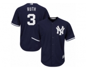 Youth Majestic New York Yankees #3 Babe Ruth Authentic Navy Blue Alternate MLB Jersey Youth Majestic New York Yankees #3 Babe Ruth Authentic Navy Blue Alternate MLB Jersey
