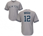 Youth New York Yankees #12 Wade Boggs Authentic Grey Road Baseball Jersey Youth New York Yankees #12 Wade Boggs Authentic Grey Road Baseball Jersey