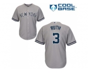 Youth New York Yankees #3 Babe Ruth Grey Cool Base Stitched MLB Jersey Youth New York Yankees #3 Babe Ruth Grey Cool Base Stitched MLB Jersey