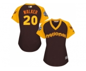 Women's Majestic New York Mets #20 Neil Walker Authentic Brown 2016 All-Star National League BP Cool Base MLB Jersey