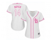 Women's Majestic St. Louis Cardinals #14 Ken Boyer Replica White Fashion Cool Base MLB Jersey