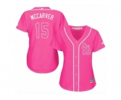 Women's Majestic St. Louis Cardinals #15 Tim McCarver Replica Pink Fashion Cool Base MLB Jersey