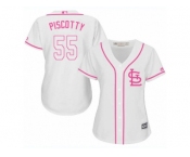 Women's Majestic St. Louis Cardinals #55 Stephen Piscotty Replica White Fashion Cool Base MLB Jersey