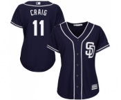 Women's Majestic San Diego Padres #11 Allen Craig Replica Navy Blue Alternate 1 Cool Base MLB Jersey