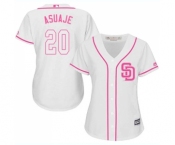 Women's Majestic San Diego Padres #20 Carlos Asuaje Replica White Fashion Cool Base MLB Jersey