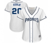 Women's Majestic San Diego Padres #20 Carlos Asuaje Replica White Home Cool Base MLB Jersey