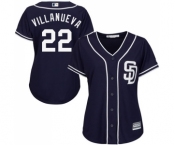 Women's Majestic San Diego Padres #22 Christian Villanueva Replica Navy Blue Alternate 1 Cool Base MLB Jersey